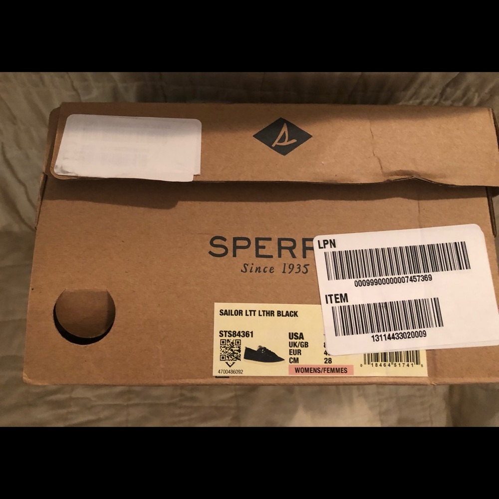 Sperry Top-Sider Black Leather Sailor Sneakers